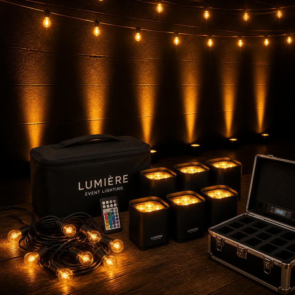 Colourful decorative stage lighting set up for an event