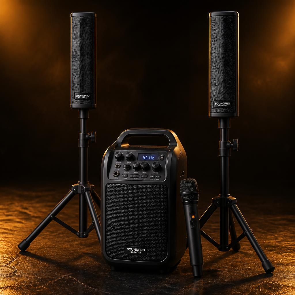 Party sound system and karaoke setup ready for guests